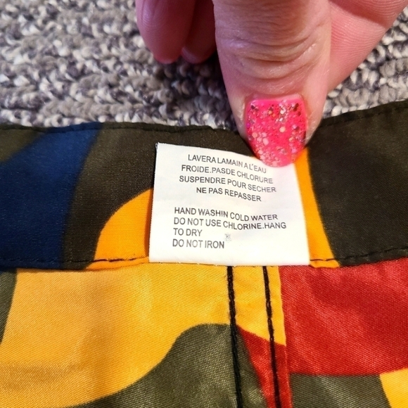 ⭐️XL MENS COLOR BLOCK BOARD SHORTS RED ORANGE GREY NAVY MULTI COLOR DESIGN - Picture 6 of 7